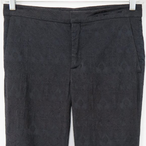 ZARA WOMAN Black Textured Viscose Blend Tapered Zip-Ankle Pants Size M - Picture 2 of 7